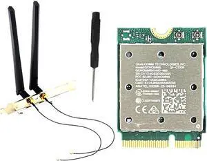 Tri Band WiFi7 QCNCM865 Wireless WiFi Card Bluetooth 5.4 2.4G/5G/6Ghz Network Wireless Adapter for 802.11be M.2 NGFF WLAN WiFi Card Only Antenna for Win11