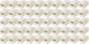 CJ688TGIW Pack of 50 Category 6 TX6 Plus Mini-Com UTP Jack Modules, TG Style, Toolless, RJ45 Ethernet High Performance Network Module, T568A/T568B Wiring