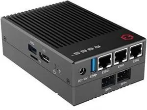 R86S U4 Black Soft Routing Multi-net Port with Intel Mini Host N6005 32GB Memory 128GB Hard Drive 10 Gigabit Fiber Port 2.5G Router