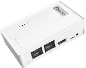 USB Print Server, Convert USB Printer and Scanner to Wired Ethernet Network, USB 2.0 Printer Servers Adapter, Compatible with Windows, Mac, Linux. Easy to Install and Configure, Stable Operation.