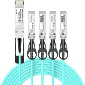 QSFP to 4X SFP 40G Breakout AOC Active Optical Cable 10Meter/32.8ft, 40GBASE 40G to 10G Fiber Stacking Cable,Compatible Arista Devices AOC High-Speed Cable
