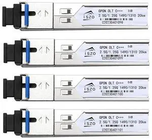 Iszo High-Power GPON OLT C+++ with 7dBm SC UPC, Optical PON Module, 2.5/1.25Gbps, Max Distance 20km, Compatible with OLT BDCOM HIOSO VSOL Think TPLINK and More (4pcs, 8dB)