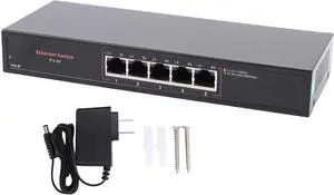 Ethernet Switch 5 Ports 2.5Gbps Speed Desktop Wall Mounted Industrial Grade Ethernet Splitter Network Hub Ethernet Switch 5 Ports 2.5Gbps Speed Desktop Wall Mounted Industrial Grade Ethernet Splitter Network Hub