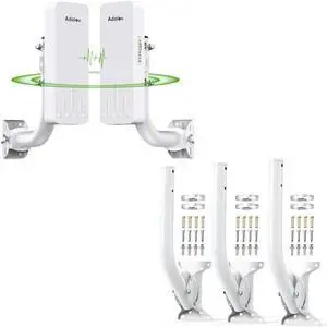 CPE660 Long Range Wireless Bridge Kit with Adjustable Mounting Brackets, 5.8GHz Outdoor WiFi Bridge up to 3KM, Dual Ethernet Ports, IP65 Waterproof, Ideal for Cameras, Farms & Building Connections