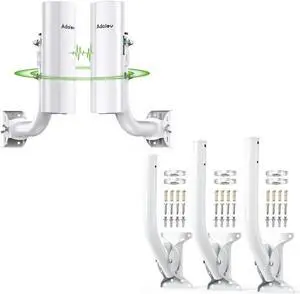 CPE366 Wireless Bridge Kit with Adjustable Mounting Brackets, 5.8GHz Outdoor WiFi Bridge 3KM Long Range Transmission, High-Speed Ethernet Ports, IP65 Waterproof, Ideal for Camera & Building Connection