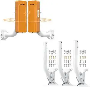 CPE469 Dual Band Wireless Bridges with Bracket Mounts, 3KM Long Range Gigabit WiFi Bridge+Adalov Universal Adjustable Mounting Bracket for Wall Mounted/Hole Pole, Antenna Wall-Mounted Mounting Pole
