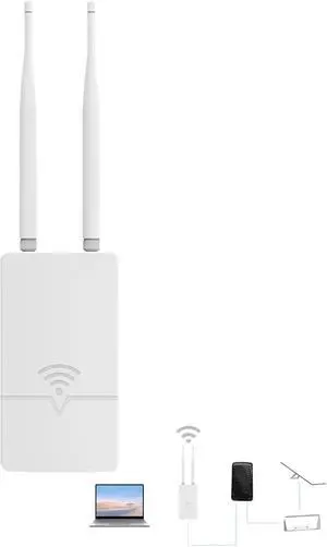 Outdoor Starlink WiFi Extender for Starlink Gen 3 Router, 300Mbps Starlink Signal/WiFi Repeater, 0.3KM Signal Coverage, IP65 Waterproof, Up to 56 Devices for Farm/Yard/RV/Campsite