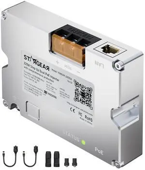 Starlink Gen 3 220W Dual POE Injector Converter + Starlink Cable to RJ45 Adapter Kits for Starlink Standard, 12V/24V High-Efficiency Power Delivery Solution, Reliable and Easy Installation