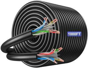 Cat6 Cable 1000ft - UTP Waterproof, 550MHz, UV Resistant 26AWG Cat 6 Ethernet Cable 1000 ft, Suitable for Indoor and Outdoor Use