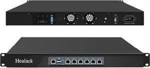 1U i3 N305 Firewall Appliance Rackmount, 19 Rack Firewall Hardware with 6 Port i226-V 2.5GbE LAN, 1U OPNsense Homelab Server DDR5 8GB RAM 64GB SSD, HD + VGA Dual Display