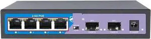 2.5G POE Ethernet Switch 4 8 Port POE Network Switch with 10G SFP Port MDI/MDIX VLAN for CCTV IP Camera IEEE802.3AF/at(4 POE with EU Plug)