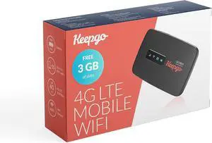 Keepgo Lifetime Mobile Travel WiFi Hotspot w/ 1GB Activation | 3G/4G LTE | Data Valid for Life | 100+ Countries | Portable Pocked-Sized Router | Up to 15 Connected Wireless Devices
