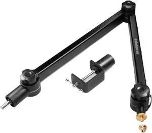 SteelSeries Alias/Alias Pro Mic Boom Arm  For Gaming, Streaming, and Podcasting  360° Rotation  Desk Clamp  Folding Scissor Design  Hidden Springs  Cable Management  3/8" and 5/8" Adapters
