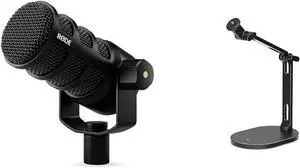 RØDE PodMic USB Versatile Dynamic Broadcast Microphone with XLR and USB Connectivity for Podcasting & DS2 Desktop Studio Arm for Microphones, Cameras, Smartphones, Lights and Other Accessories
