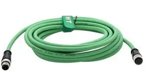 M12 Cable Extension, 4 Pin D Code to 4 Pin D-Coded CAT5e for Network Profinet Ethernet Camera Sensor Industrial Automation Vision Image Shielded Flexible 15M, Green M12 Cable Extension, 4 Pin D Code to 4 Pin D-Coded CAT5e for Network Profinet Ethernet Camera Sensor Industrial Automation Vision Image Shielded Flexible 15M, Green
