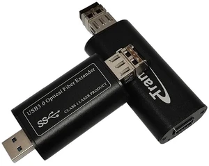 Mini USB 3.0 Fiber Optic Extender to Max 250 Meters Over Single-Mode Fiber, Supports 5Gbps Speed (Over 2 Fibers) Mini USB 3.0 Fiber Optic Extender to Max 250 Meters Over Single-Mode Fiber, Supports 5Gbps Speed (Over 2 Fibers)