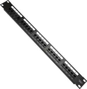 Gavigain 25 Port Blank Keystone 1U Patch Panel, RJ11 Through Coupler 19" Metal Rackmount Housing with Back Bar for Cat5, Cat5e, Cat6 Cabling Gavigain 25 Port Blank Keystone 1U Patch Panel, RJ11 Through Coupler 19" Metal Rackmount Housing with Back Bar for Cat5, Cat5e, Cat6 Cabling