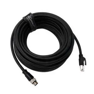 M12-RJ45-Cat5e-Cable D-Code 4 Pin Male to RJ45 Male Ethernet Shielded Cable for Industrial Camera Waterproof 10M