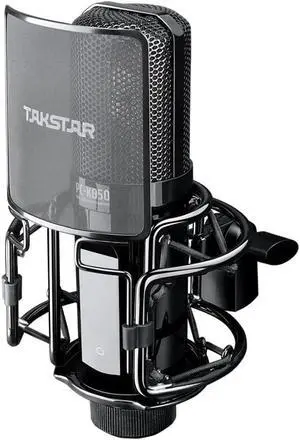 TAKSTAR XLR Condenser Microphone with 34mm Gold-Plated Large Diaphragm, High Sensitivity Cardioid Studio Mic for Recording, Podcasting, Streaming, Voice Overs, Singing, Gaming (PC-K850)