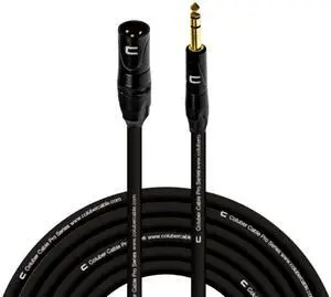 Balanced XLR Cable Male to 1/4" TRS - 75 Feet Black - Pro 3-Pin Microphone Connector for Powered Speakers, Audio Interface or Mixer for Live Performance & Recording Balanced XLR Cable Male to 1/4" TRS - 75 Feet Black - Pro 3-Pin Microphone Connector for Powered Speakers, Audio Interface or Mixer for Live Performance & Recording