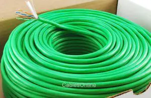 CablesOnline, 250FT Solid Pure-Copper CAT6E CMR 550-Mhz, High-Performance 23-AWG Copper Bulk Cable, Green, U6-B250G
