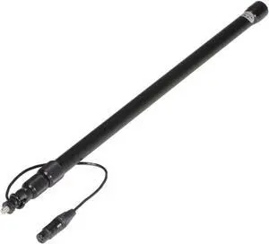 K-Tek 2'.4" to 5'.9" 3-Section Aluminum Avalon Series Boom Pole with Internal Coiled Cable, Nuetrik Female XLR with Swit, Bottom Exit
