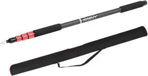 Andoer Telescoping Microphone Boom Pole Carbon Fiber, 4 Sections Stretchable Handheld Microphone Holder Pole Flash Light Boom Sound Recording Grip Support Rod (6.6lbs Load Capacity&9.8ft Max.Length)