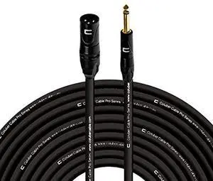 Unbalanced XLR Cable Male - 1/4" TS - 150 Feet Black - Pro 3-Pin Microphone Connector for Powered Speakers, Audio Interface or Mixer for Live Performance & Recording Unbalanced XLR Cable Male - 1/4" TS - 150 Feet Black - Pro 3-Pin Microphone Connector for Powered Speakers, Audio Interface or Mixer for Live Performance & Recording