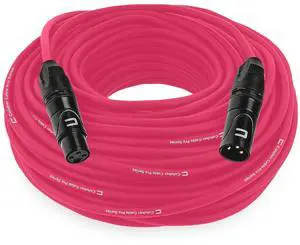 Balanced XLR Cable Male to Female - 75 Feet Pink - Pro 3-Pin Microphone Connector for Powered Speakers, Audio Interface or Mixer for Live Performance & Recording Balanced XLR Cable Male to Female - 75 Feet Pink - Pro 3-Pin Microphone Connector for Powered Speakers, Audio Interface or Mixer for Live Performance & Recording