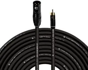 Unbalanced XLR Cable Male to RCA - 100 Feet Black - Pro 3-Pin Microphone Connector for Powered Speakers, Audio Interface or Mixer for Live Performance & Recording Unbalanced XLR Cable Male to RCA - 100 Feet Black - Pro 3-Pin Microphone Connector for Powered Speakers, Audio Interface or Mixer for Live Performance & Recording