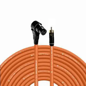 COLUBER CABLE Right Angle XLR Female to RCA Male - 150 Feet - Orange - Pro 3-Pin Microphone Connector for Powered Speakers, Audio Interface or Mixer for Live Performance & Recording COLUBER CABLE Right Angle XLR Female to RCA Male - 150 Feet - Orange - Pro 3-Pin Microphone Connector for Powered Speakers, Audio Interface or Mixer for Live Performance & Recording
