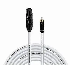 Unbalanced XLR Female Cable to RCA Male - 75 Feet - White - Pro 3-Pin Microphone Connector for Powered Speakers, Audio Interface or Mixer for Live Performance & Recording Unbalanced XLR Female Cable to RCA Male - 75 Feet - White - Pro 3-Pin Microphone Connector for Powered Speakers, Audio Interface or Mixer for Live Performance & Recording