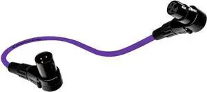 Balanced XLR Cable Right Angle Male to Right Angle Female - 150 Feet Purple - Pro 3-Pin 90 Degree Microphone Connector for Audio Interface or Mixer for Live Performance & Recording