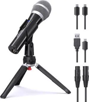 Mic for Audiobook Recording, USB/XLR Dynamic Microphone, Noise-Canceling Handheld, Studio Mic Kit with Volume Control, Pop Filter, Ideal for Audiobook Recording, Narration, and Voice-Over Work