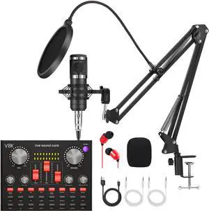 Podcasting Equipment Kit, BM-800 Studio Kit with Voice Converter for Gamers and All-in-One DJ Mixer Perfect for Laptop Vlog Living Broadcast Live YouTube TikTok (V8K) Podcasting Equipment Kit, BM-800 Studio Kit with Voice Converter for Gamers and All-in-One DJ Mixer Perfect for Laptop Vlog Living Broadcast Live YouTube TikTok (V8K)