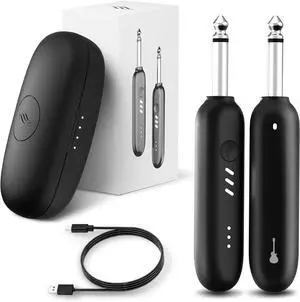 Enya WB1 Wireless Guitar System, UHF 3.0 Audio Wireless Guitar Transmitter and Receiver for Electric Instrument Wireless Transmitter Receiver for Acoustic Electric Guitar Bass