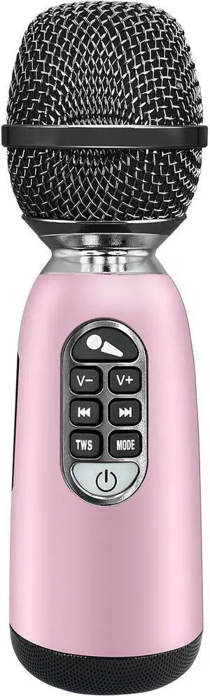 YF73 Wireless Bluetooth Microphone with 20W High Power, DSP Chip for Clear Sound, Dual Mic Connectivity for Duet Singing, One-Click Vocal Reduction, TF Card Support, Voice Recording(Pink)