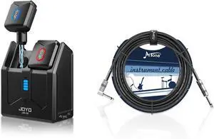 5.8Ghz Wireless Guitar Transmitter Receiver Bundle with AITONE 15 feet Instrument Cable