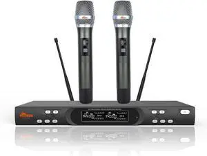IDOLPRO UHF-308 Professional Dual Wireless Microphones Karaoke System with Free Interference
