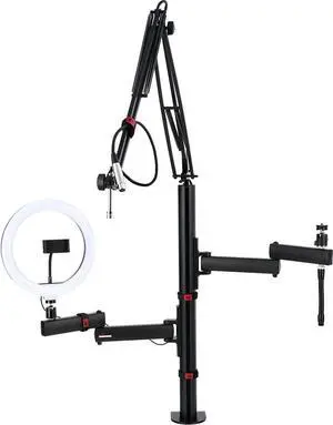 Gator Frameworks ID Series All-in-One Content Creator Tree with Light, Mic & Camera Attachments, Accessory Extentions Available (GFW-ID-CREATORTREE)