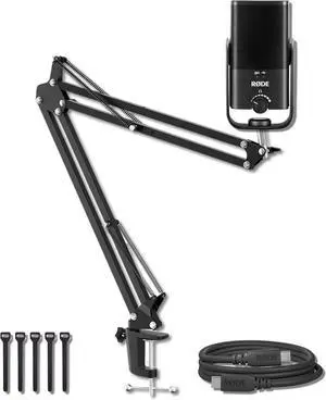 Rode NT-USB Mini USB Condenser Microphone with SC27 Black USB-C to USB-C Cable and StreamEye BOOMARM1 Mic Arm Rode NT-USB Mini USB Condenser Microphone with SC27 Black USB-C to USB-C Cable and StreamEye BOOMARM1 Mic Arm