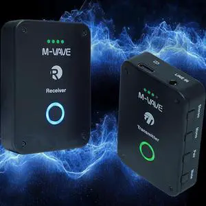 Wireless in Ear Monitor System 2.4G Stereo Wireless IEM System, Transmitter and Receiver, for Studio Podcast Band Performance, Earphone Not Included, Small, Black