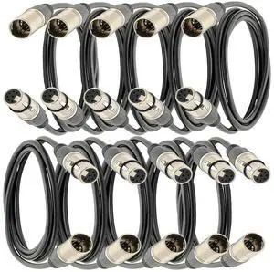 10 Packs 7 Pin XLR Microphone Cable, XLR Connector, Balanced Male to Female Mic Audio Cable for Microphone and Audio Interface(5 Meter/16.4Ft) 10 Packs 7 Pin XLR Microphone Cable, XLR Connector, Balanced Male to Female Mic Audio Cable for Microphone and Audio Interface(5 Meter/16.4Ft)