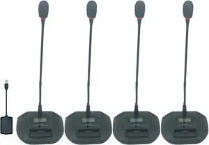 Wireless Gooseneck Microphone for Desktop Conferencing,USB Receiver Distance up to 132 Feet,Plug-and-Play,Compatible with a Variety of System Software,Suitable for Skype,YouTube,Streaming