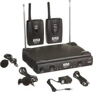 EMB VHF EBM51L Professional Dual Wireless Lavalier Microphone System EMB VHF EBM51L Professional Dual Wireless Lavalier Microphone System