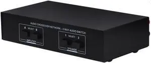 2 in 2 Out Passive Power Amplifier Speaker Selector Selection Switch 200W Each