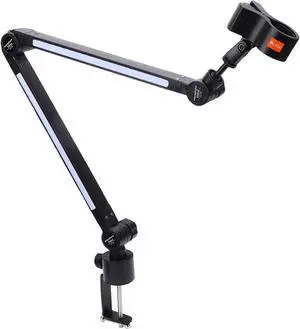 GOWENIC Microphone Stand Mic Boom Arm, 190 Flexible Angle Adjustment, C Clamp Base, Standard 3/8 to 5/8" Adapter, 2KG Load Capacity, for Gaming, Live Streaming, Recording