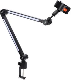 Jectse Microphone Boom Arm, Adjustable Metal Stand with C Clamp and 3/8 to 5/8 Adapter for Condenser Mic Studio Recording Live Streaming Gaming, 2KG Load Capacity Jectse Microphone Boom Arm, Adjustable Metal Stand with C Clamp and 3/8 to 5/8 Adapter for Condenser Mic Studio Recording Live Streaming Gaming, 2KG Load Capacity