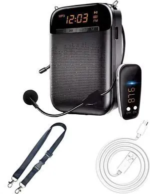 Generic S588 Classroom Microphone, Wireless & Wired Voice Amplifier for Teachers, 5.0, 12-Hour Battery, 1000 Sq. Ft. Coverage, Portable, Black & Gold Options