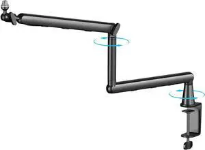 Boom Arm Shock Absorbing Clamp 360° Rotating, Microphone Stand Arm | for Singing Studio Music Recording Computer Desktop Podcasting Content Creation Home Office Setup Boom Arm Shock Absorbing Clamp 360° Rotating, Microphone Stand Arm | for Singing Studio Music Recording Computer Desktop Podcasting Content Creation Home Office Setup